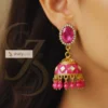 Pink color Jhumka Earrings