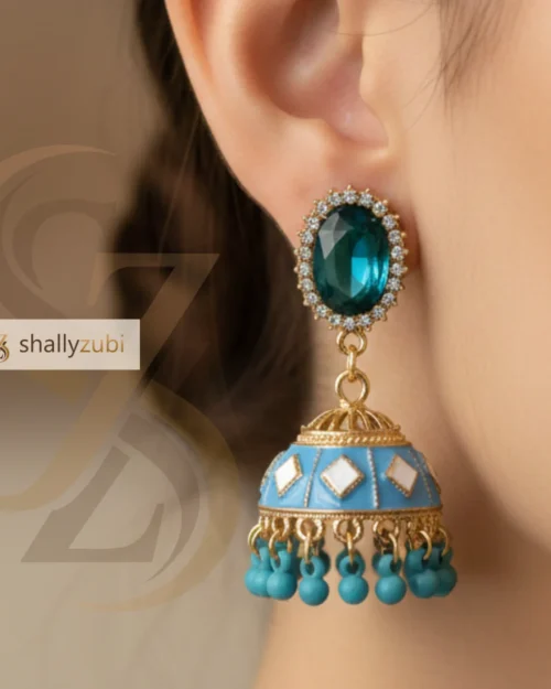 Sea green Jhumka Earrings