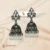 Black Bell-shape jhumki Matte finish and white Beads