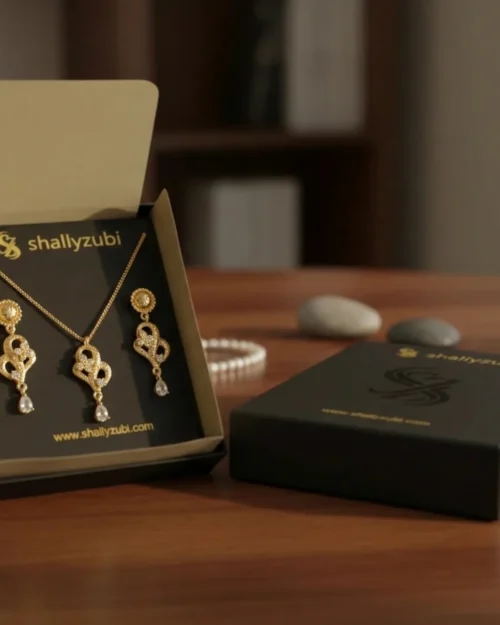New Stylish Gold plated jewelry set With Jewlery Box
