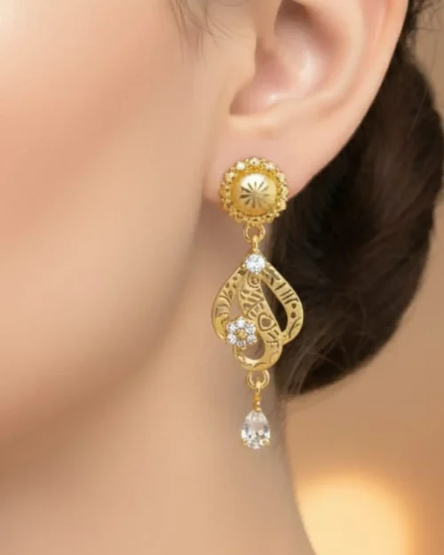 Gold-plated drop earrings Design 1