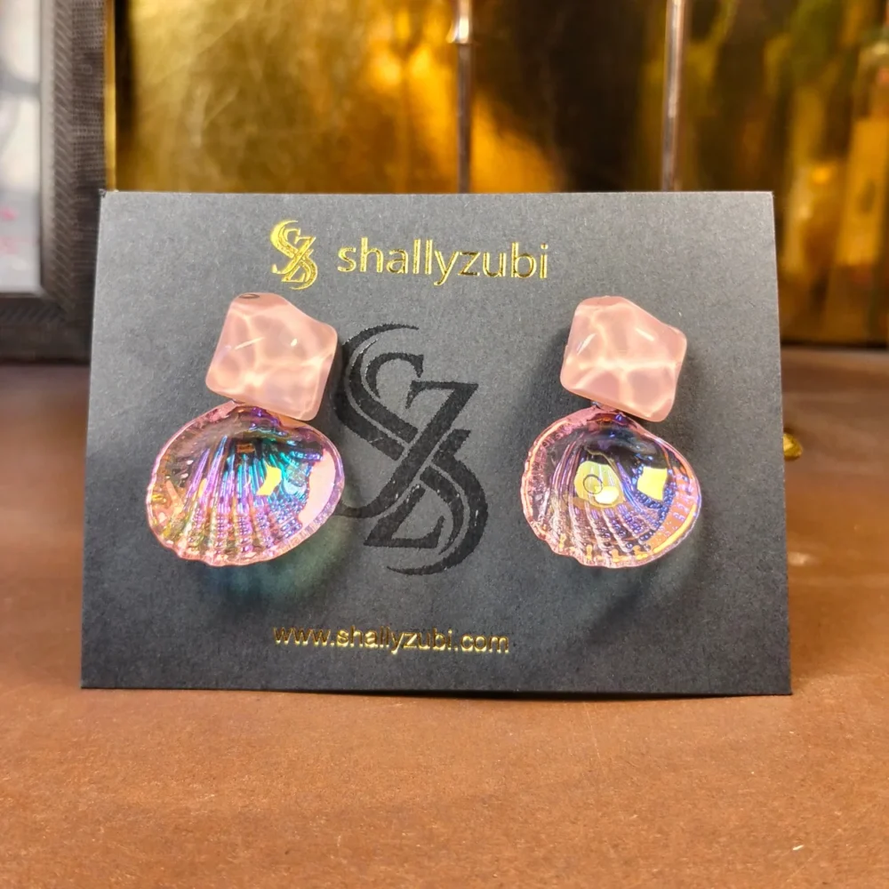 Sea shell pink Drop Earrings | shallyzubi earrings