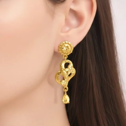 Gold-plated drop earrings Design 2