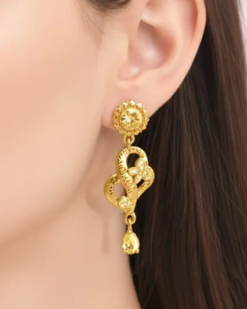 Gold-plated drop earrings Design 2