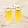 Yellow pearl stud & drop earrings