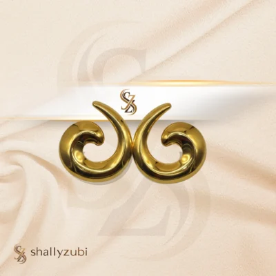 golden stainless Spiral studs tops
