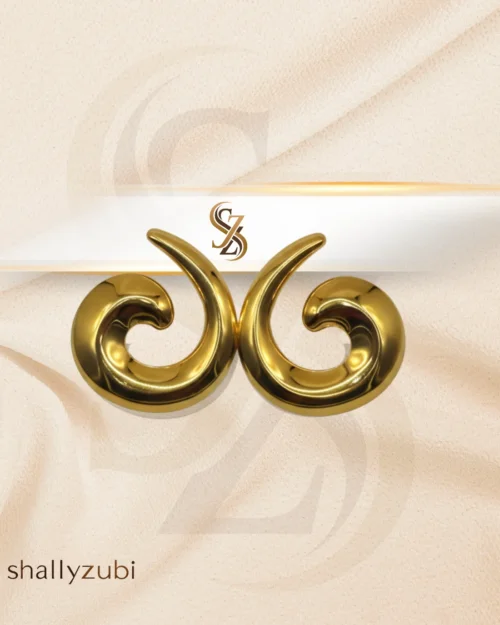 golden stainless Spiral studs tops