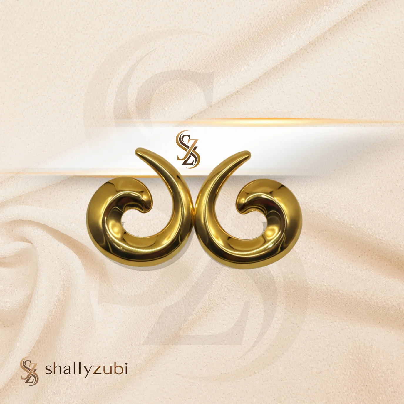 golden stainless Spiral studs tops