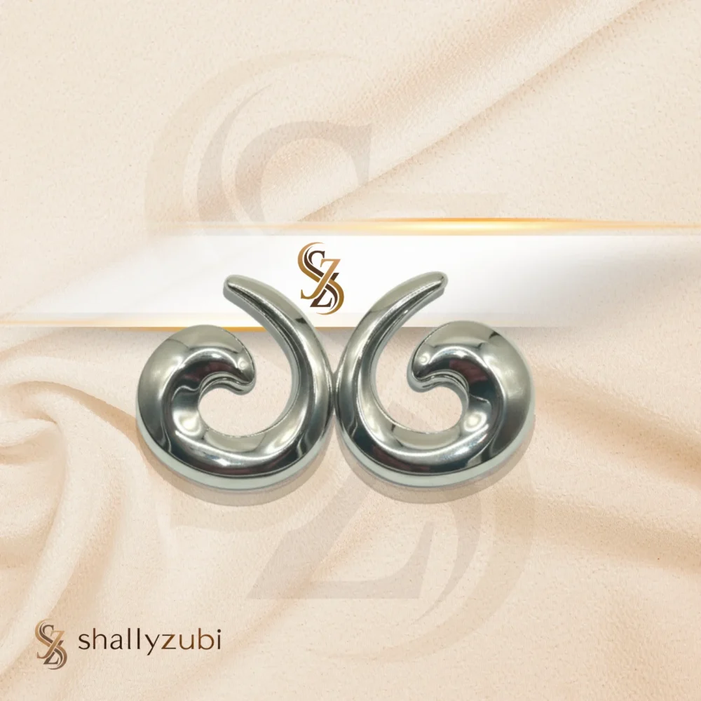 silver stainless Spiral studs tops