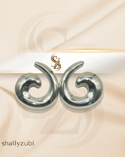 silver stainless Spiral studs tops