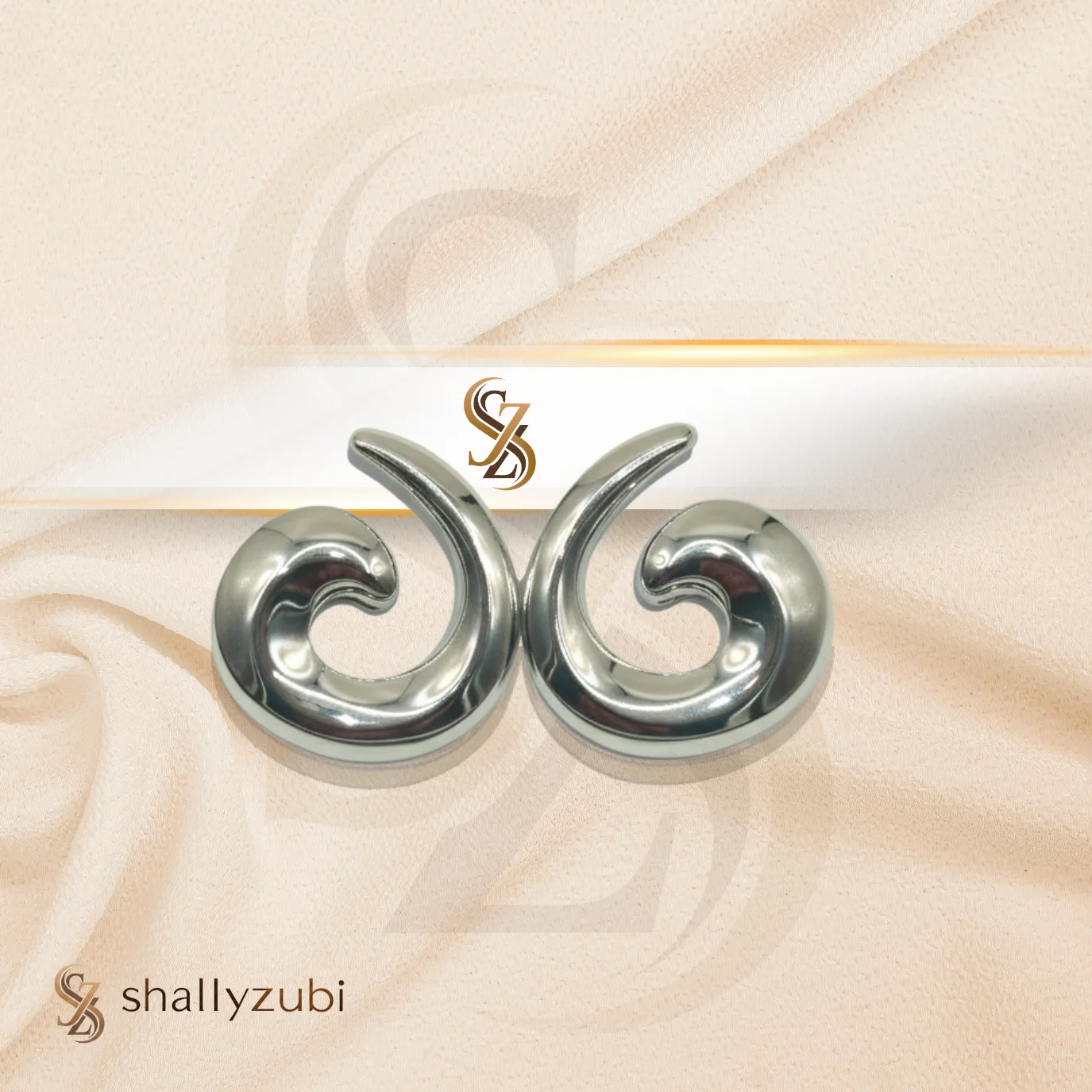 silver stainless Spiral studs tops