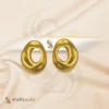 Sculptura Studs | Fluid-Hollow-golden-color-studs – shallyzubi