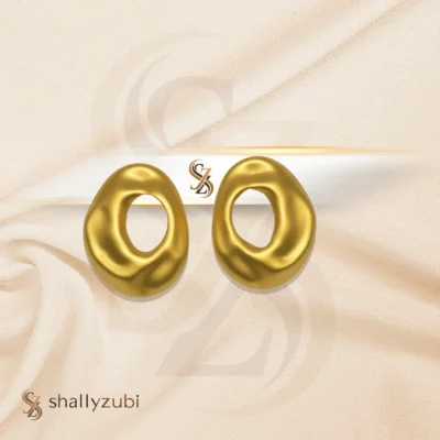 Sculptura Studs | Fluid-Hollow-golden-color-studs – shallyzubi