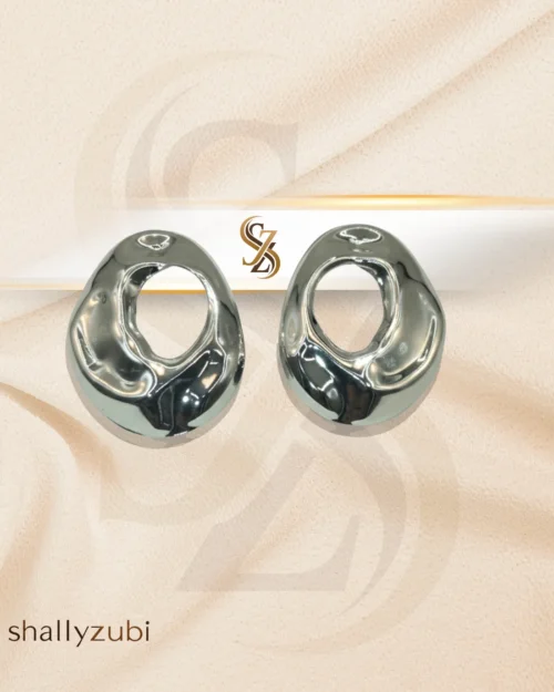 Sculptura Studs | Fluid-Hollow-silver-color-studs – shallyzubi