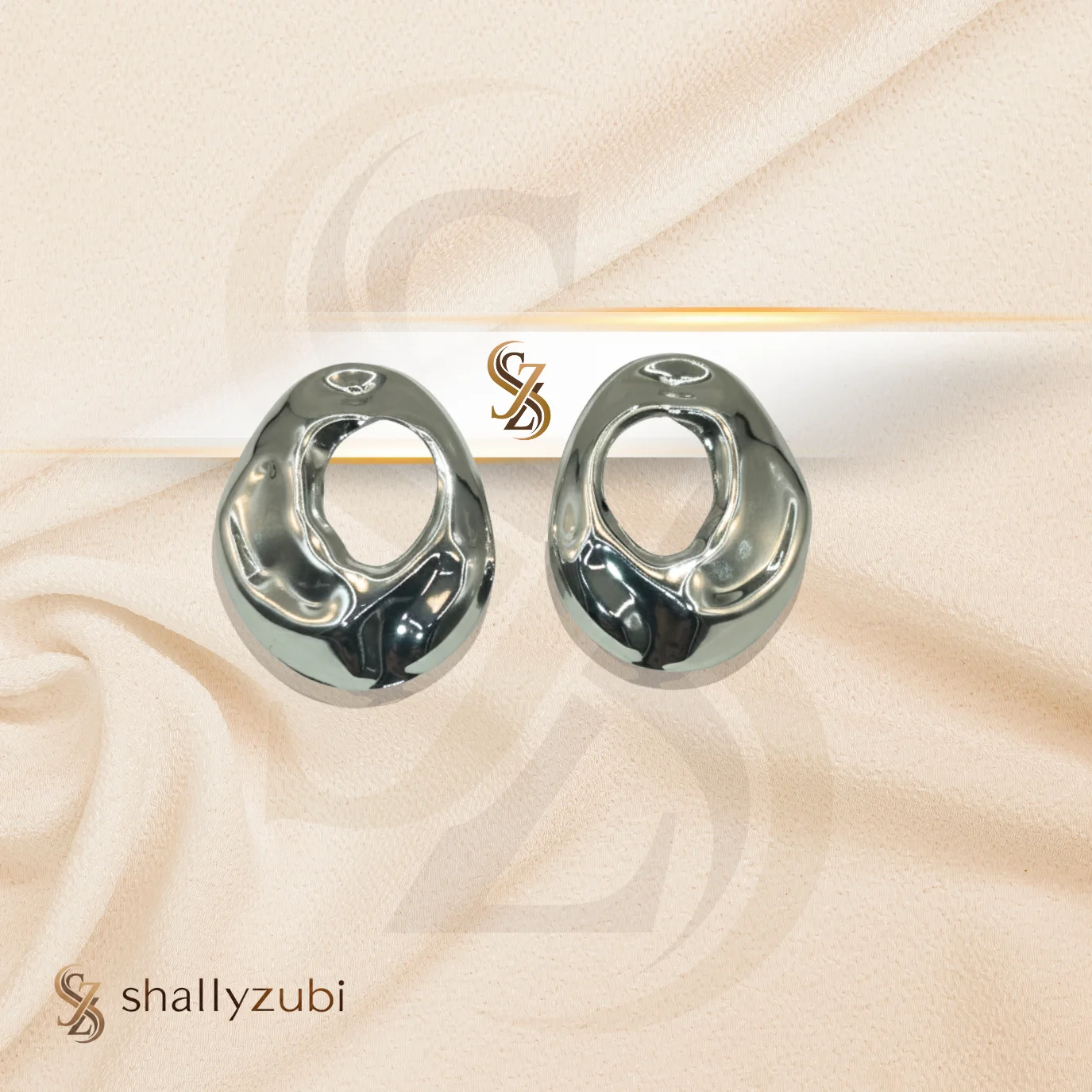 Sculptura Studs | Fluid-Hollow-silver-color-studs – shallyzubi