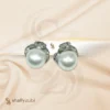 sliver white stud/tops pearl round shape