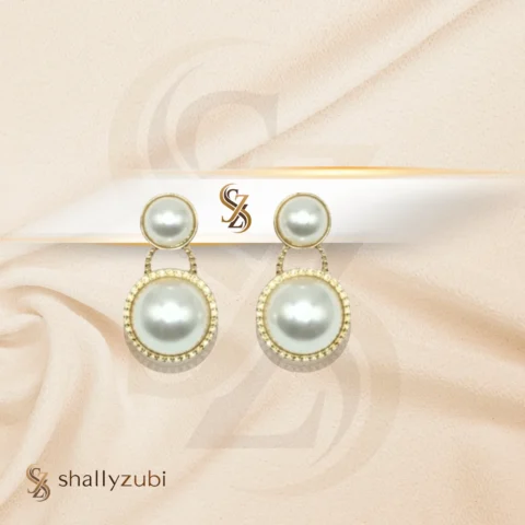 off-white pearls gold plated earring studs / tops