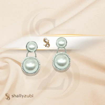 off-white pearls silver plated earring studs / tops