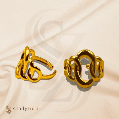 adjustable gold-plated anti-tarnish stainless steel irregular contemporary ring