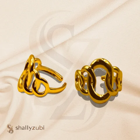 adjustable gold-plated anti-tarnish stainless steel irregular contemporary ring