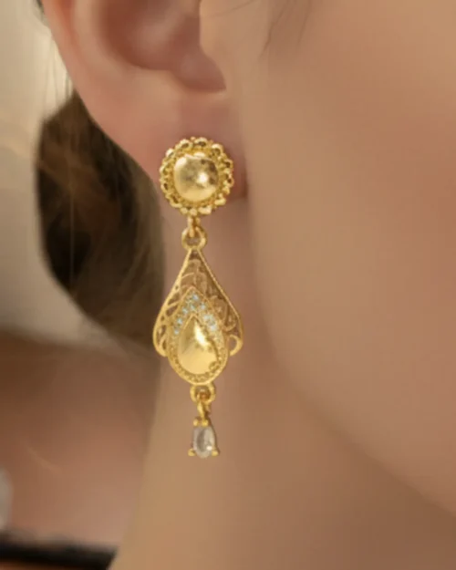 Gold-plated drop earrings Design 5