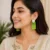 Green | light-green Earrings with pearl stud & drop earrings