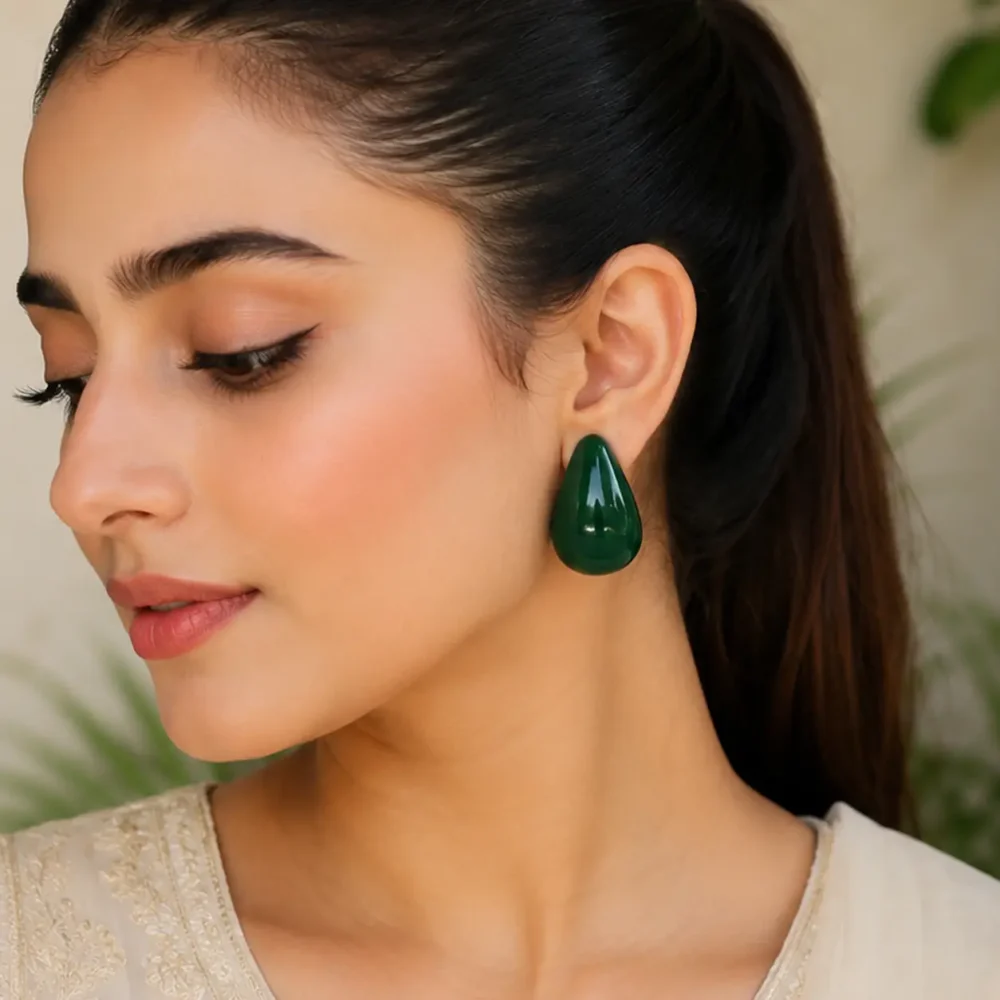 Green Jadewater drop Earrings