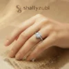 White - white sliver heart shape ring