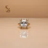 stunning yellow gold ring with white stone - Gold Plated Ring | With Ring-Box