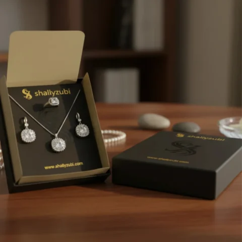 silver-plated white cubic zirconia jewelry set