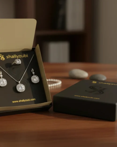silver-plated white cubic zirconia jewelry set