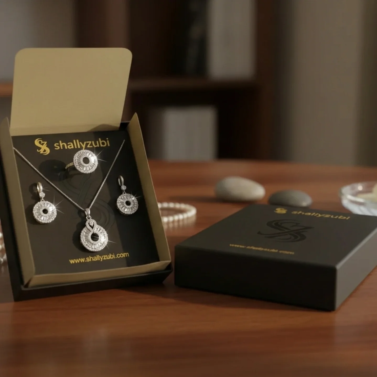 white jewelry set With Box