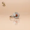 Red Silver 360 Rotating flower-like Ring | With Ring Box