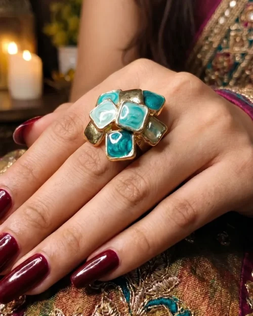 Green cluster ring | With Ring-Box