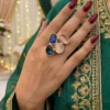 Geometric shaped Cat's Eye Ring | with ring-box