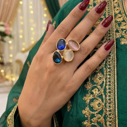 Geometric shaped Cat's Eye Ring | with ring-box