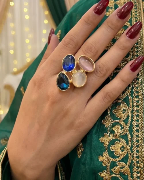 Geometric shaped Cat's Eye Ring | with ring-box