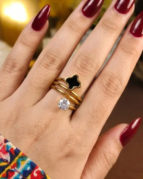 Stainless steel ring spring two layer | with ring-box