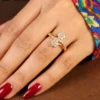 Goldwn Fancy double flower Ring