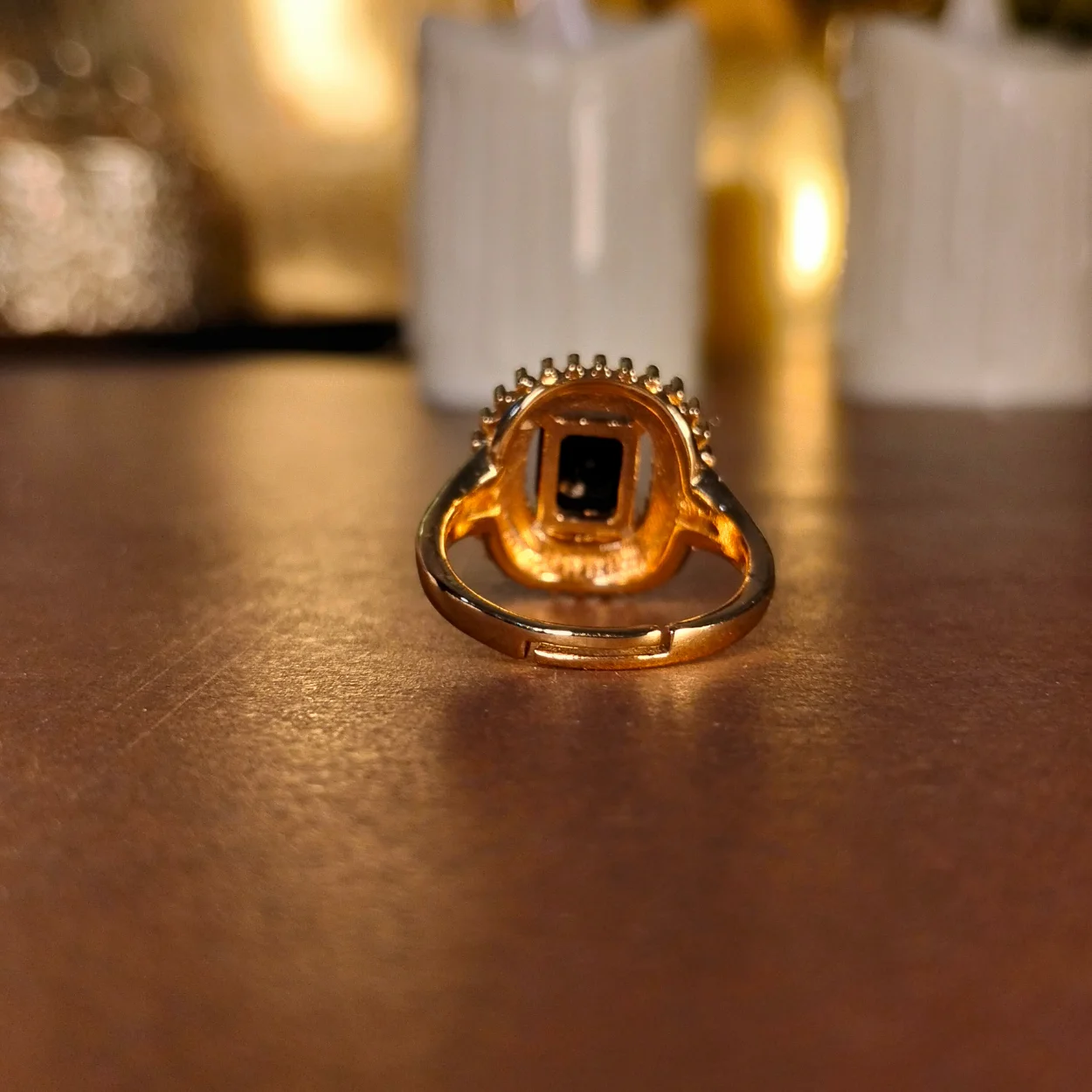 Emerald Cut Black Stone Ring - Image 3