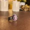 pink Sterling Silver Floral Ring