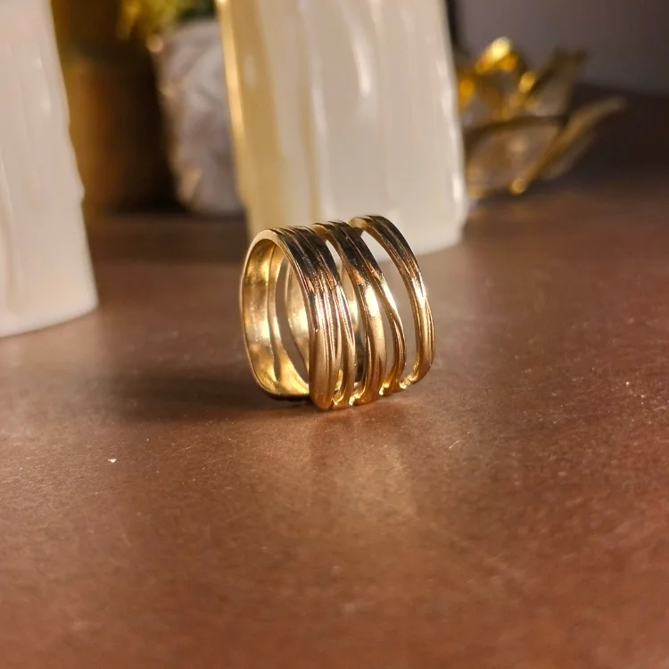 Multi layer stainless steel ring | With Ring-box