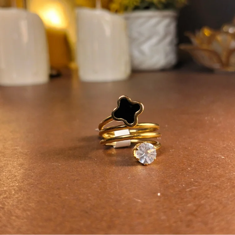 Stainless steel ring spring two layer | with ring-box