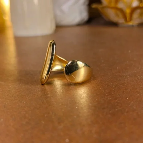 Minimal Curved gold plated ring | With Ring-box