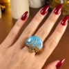 Ocean Silver and Topaz Blue Statement Ring