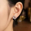 Black and silver whale Ear stud / tops earrings