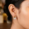 champagne water drop ear tops earings