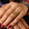 Golden ring-cuff crown Stainless steel | With Ring-box