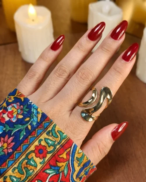Riding the Waves, gold plated adjustable ring | With Ring-box