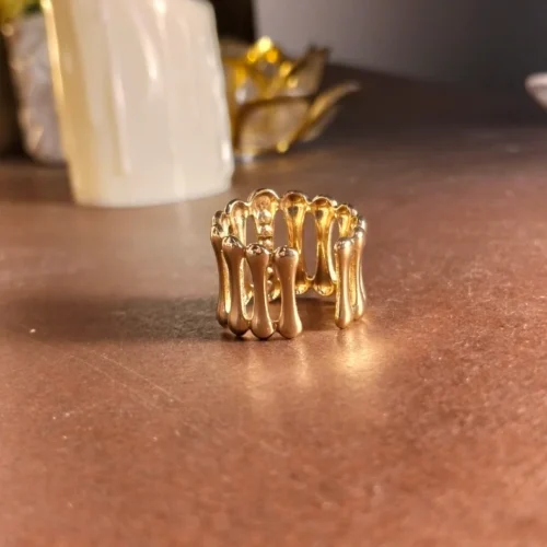 Golden ring-cuff crown Stainless steel | With Ring-box